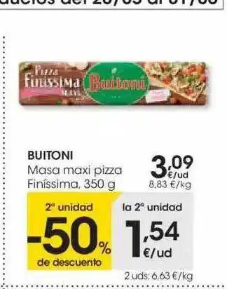 Eroski Buitoni Masa Maxi Pizza Finíssima 350g oferta