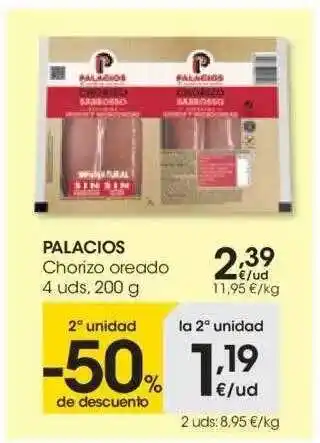 Eroski Palacios Chorizo Oreado 200g oferta