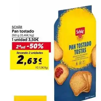 Hiper Usera Schär Pan Tostado 260g oferta