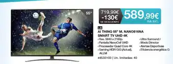Costco Lg Ai Thinq 55" M. NANO8169NA Smart Tv UHD 4K oferta