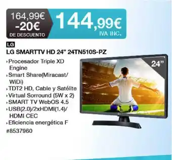 Costco Lg Smarttv Hd 24" 24TN510S-PZ oferta