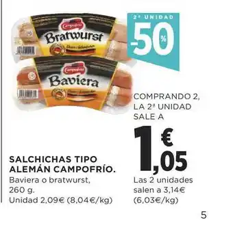 Supercor Exprés Salchichas Tipo Alemán Campofrío 260g oferta