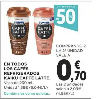 Supercor Exprés En Todos Los Cafés Refrigerados Kaiku Caffè Latte 230ml oferta