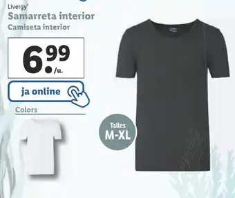 Lidl Camiseta interior livergy oferta