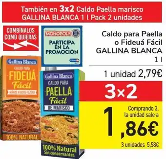 Carrefour Caldo para paella o fideuá fácil gallina blanca oferta