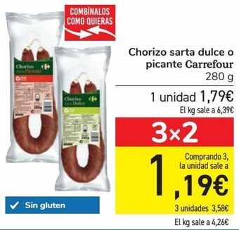 Carrefour Chorizo sarta dulce o picante carrefour oferta
