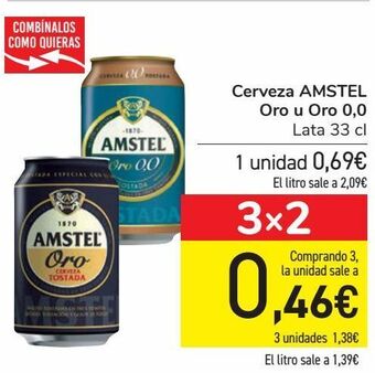 Carrefour Cerveza amstel oro u oro 0,0 oferta