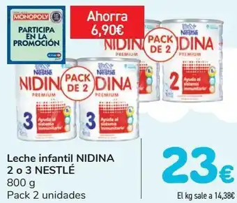 Carrefour Leche infantil nidina 2 o 3 nestlé oferta