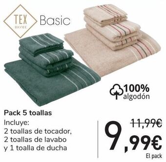 Carrefour Pack 5 toallas oferta