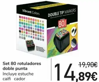 Carrefour Set 80 rotuladores doble punta oferta