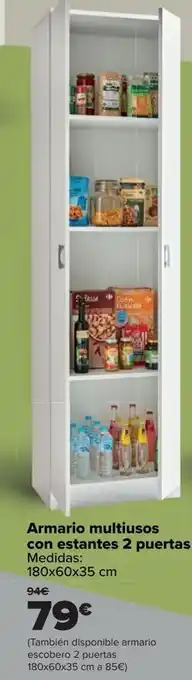 Carrefour Armario multiusos con estantes 2 puertas oferta