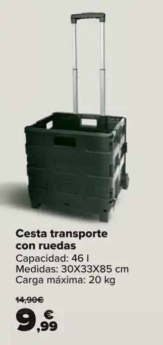 Carrefour Cesta transporte con ruedas oferta