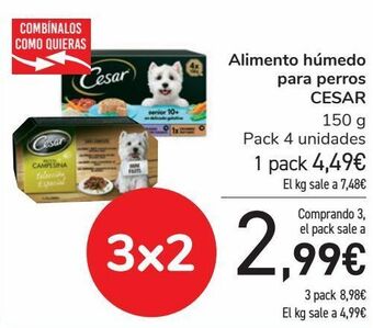 Carrefour Alimento húmedo para perros cesar oferta