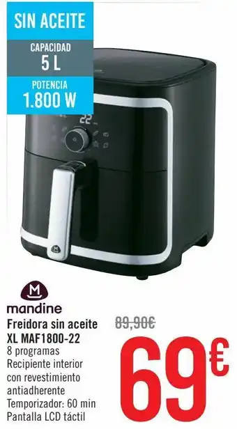Carrefour Mandine freidora sin aceite xl maf1800-22 oferta