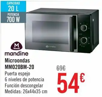 Carrefour Mandine microondas mm020bm-20 oferta