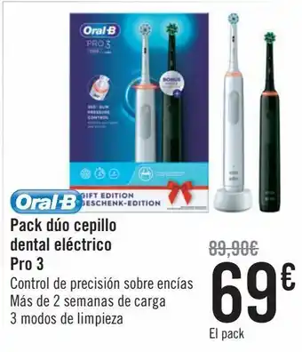 Carrefour Oral-b pack dúo cepillo dental eléctrico pro 3 oferta