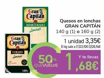 Carrefour Quesos en lonchas gran capitán oferta