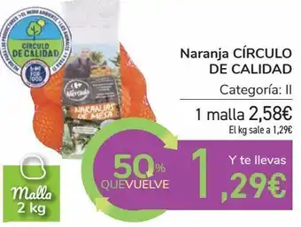 Carrefour Naranja círculo de calidad oferta