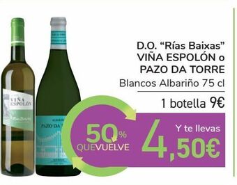 Carrefour D.o. "rías baixas" viña espolón o pazo da torre oferta