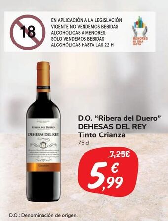 Carrefour Market D.o. "ribera del duero" dehesas del rey tinto crianza oferta