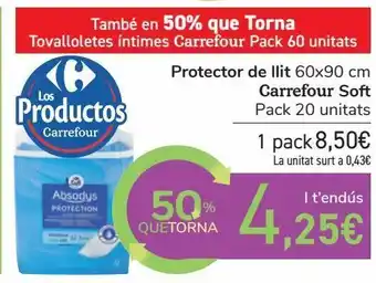 Carrefour Protector de cama 60x90cm carrefour soft oferta