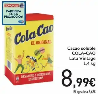 Carrefour Cacao soluble cola-cao lata vintage oferta