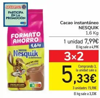 Carrefour Cacao instantáneo nesquik oferta