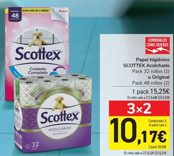 Carrefour Papel higiénico scottex acolchado oferta