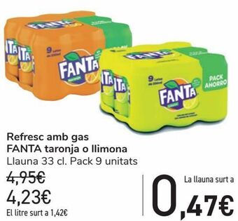 Carrefour Refresco con gas fanta naranja o limón oferta