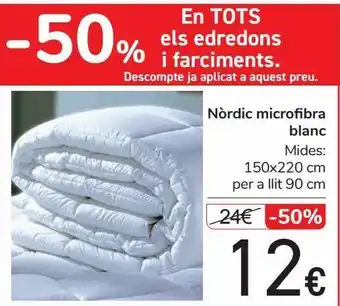 Carrefour Relleno nórdico microfibra blanco oferta