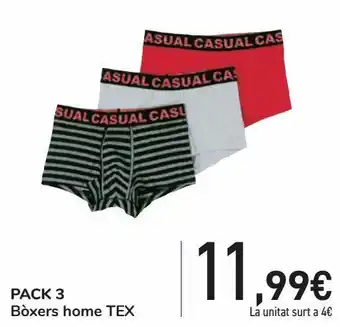 Carrefour Pack 3 bóxer hombre tex oferta