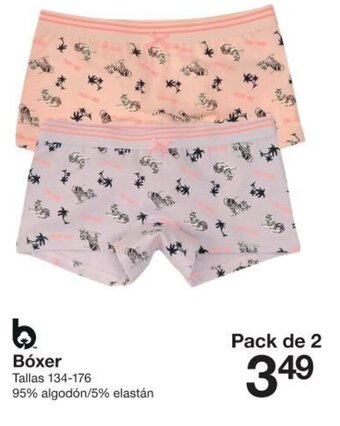 Zeeman Bóxer Tallas 134-176 95% algodón/5% elastán Pack de 2 oferta