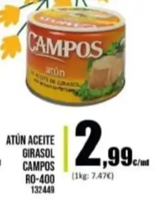 Family Cash Atún Aceite Girasol Campos RO-400 132449 oferta