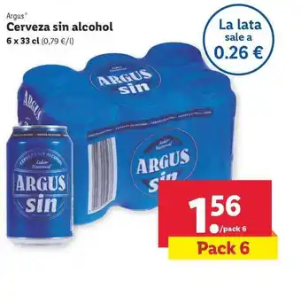 Lidl Argus Cerveza Sin Alcohol 6 x 33cl oferta