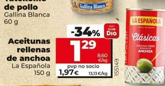 Maxi Dia Aceitunas rellenas de anchoa la española oferta