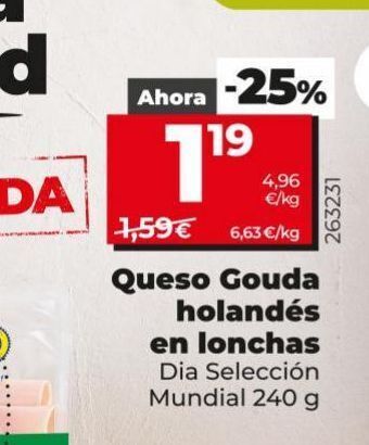 Dia Queso gouda holandés en lonchas oferta