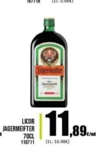Family Cash Licor Jagermeifter 70Cl 110711 oferta