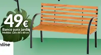 Banco para jardín Medidas: 120x80x60 cm