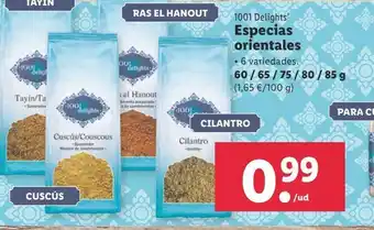 Lidl Especias orientales 1001 delights oferta