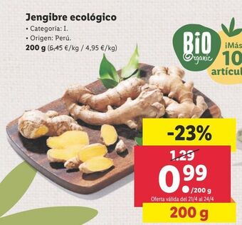 Lidl Jengibre ecológico oferta