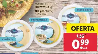 Lidl Hummus 1001 delights oferta