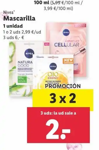 Lidl Mascarilla nivea oferta