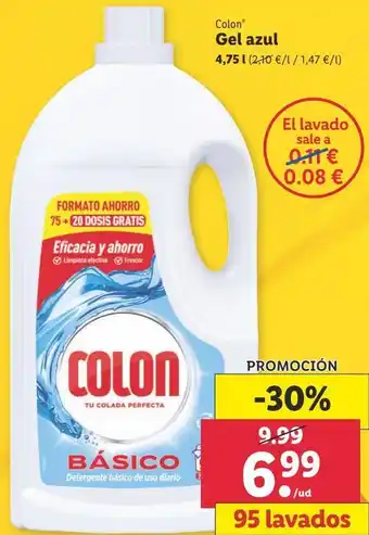 Lidl Gel azul colon oferta