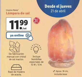 Lidl Livarno Home Lámpara De Sal oferta