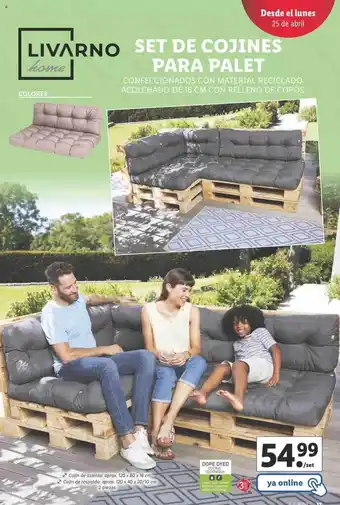 Lidl Set De Cojines Para Palet Livarno oferta
