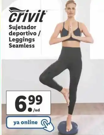 Lidl Crivit Sujetador Deportivo Leggins Seamless oferta