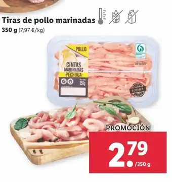 Lidl Tiras de pollo marinadas oferta