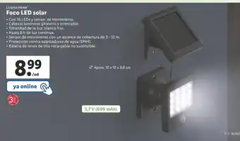 Lidl Foco led solar livarno oferta