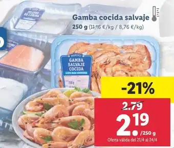 Lidl Gambas cocida salvaje oferta