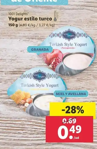 Lidl Yogur estilo turco 1001 delights oferta